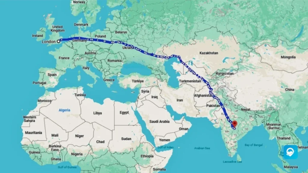 India to London by Road: