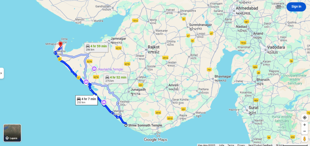 Somnath to Nageshwar Distance